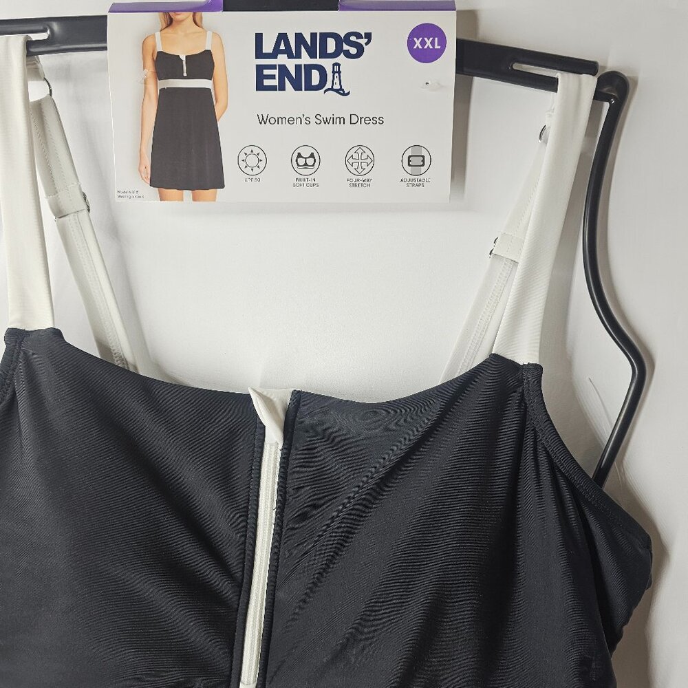 Lands' End Women's Zip Front Swim Dress Size XXL - Picture 5 of 9